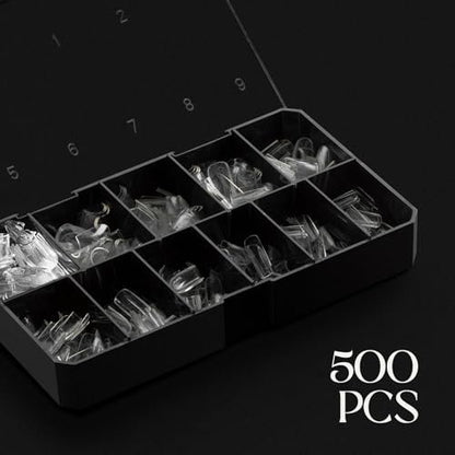 Aprés Gel-X® Sculpted Square Short Tip Box | 500pc Gel-X Nail Tips, 11 Sizes 00-9, Premium Quality for Professional Nail Extension Avelisse