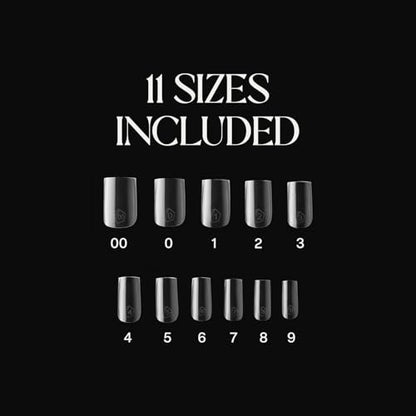 Aprés Gel-X® Sculpted Square Short Tip Box | 500pc Gel-X Nail Tips, 11 Sizes 00-9, Premium Quality for Professional Nail Extension Avelisse