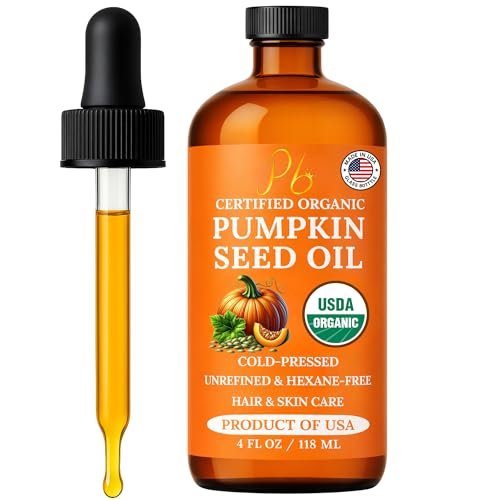 Pumpkin Seed Oil – USDA Organic, Cold-Pressed & 100% Pure, Unrefined, Pumpkin Oil for Hair Growth, Dry Skin & Face – Natural Anti-Aging Moisturizer & Hair Oil for Dry, Damaged Hair – Glass Bottle - görsel 2