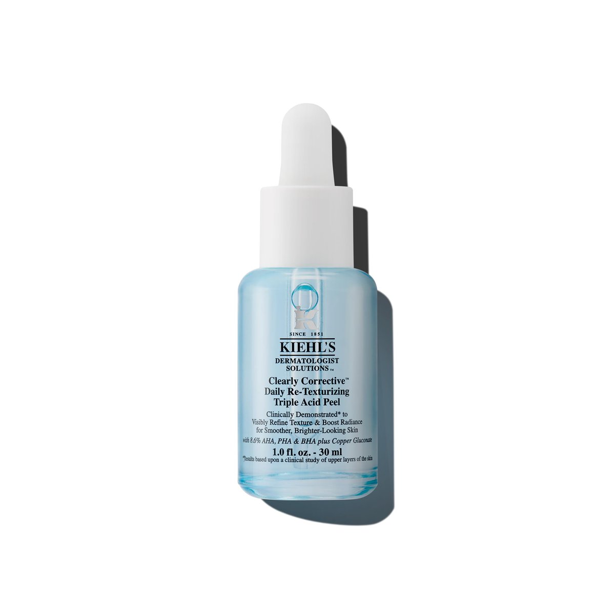 Kiehl's Clearly Corrective Daily Re-Texturizing Triple Acid Peel Serum - Gentle Exfoliating Facial Peel with Salicylic, Glycolic & Lactic Acid, 1 fl oz Avelisse