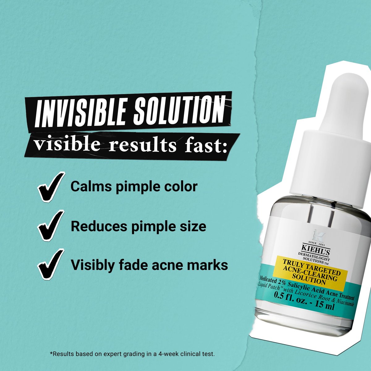 Kiehl's Truly Targeted Acne-Clearing Pimple Patch with 2% Salicylic Acid, Invisible Liquid Spot Treatment, 4% Niacinamide & 0.2% Licorice Root - 0.5 fl oz Avelisse