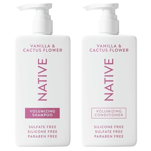 Native Vanilla & Cactus Flower Shampoo and Conditioner Set – Naturally Derived, Sulfate-Free & Dye-Free for All Hair Types – 2-Pack (16.5 Fl Oz Each) - görsel 2