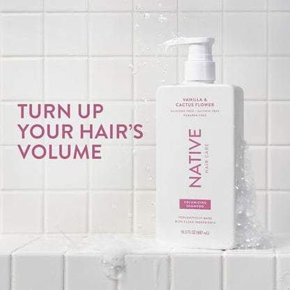 Native Vanilla & Cactus Flower Shampoo and Conditioner Set – Naturally Derived, Sulfate-Free & Dye-Free for All Hair Types – 2-Pack (16.5 Fl Oz Each)