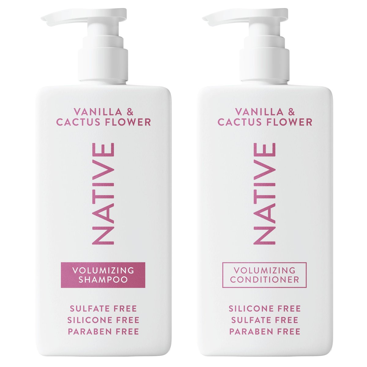 Native Vanilla & Cactus Flower Shampoo and Conditioner Set – Naturally Derived, Sulfate-Free & Dye-Free for All Hair Types – 2-Pack (16.5 Fl Oz Each) - görsel 1