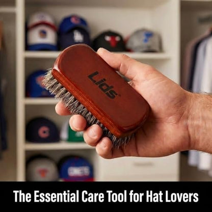 Lids Premium Horsehair Hat Brush – Soft Bristle Wood Handle Felt Hat Cleaner for Cowboy, Felt, Wool Fedoras, Baseball Caps & Snapbacks