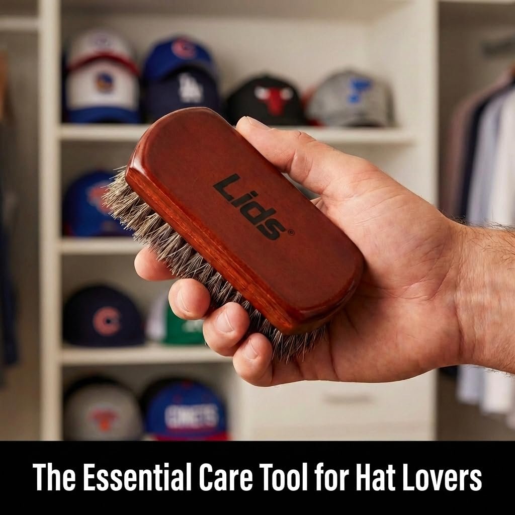 Lids Premium Horsehair Hat Brush – Soft Bristle Wood Handle Felt Hat Cleaner for Cowboy, Felt, Wool Fedoras, Baseball Caps & Snapbacks - görsel 11