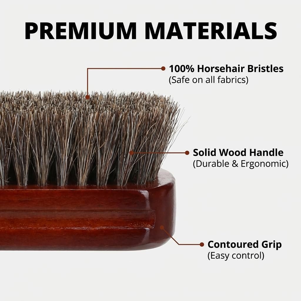 Lids Premium Horsehair Hat Brush – Soft Bristle Wood Handle Felt Hat Cleaner for Cowboy, Felt, Wool Fedoras, Baseball Caps & Snapbacks - görsel 3