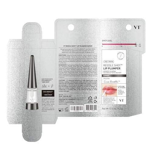 VTCOSMETICS Reedle Shot Lip Plumper - Moisturizing Transparent Lip Gloss, Fragrance-Free, 0.15 oz (4.3 g) - Korean Cosmetics (Expert) Avelisse
