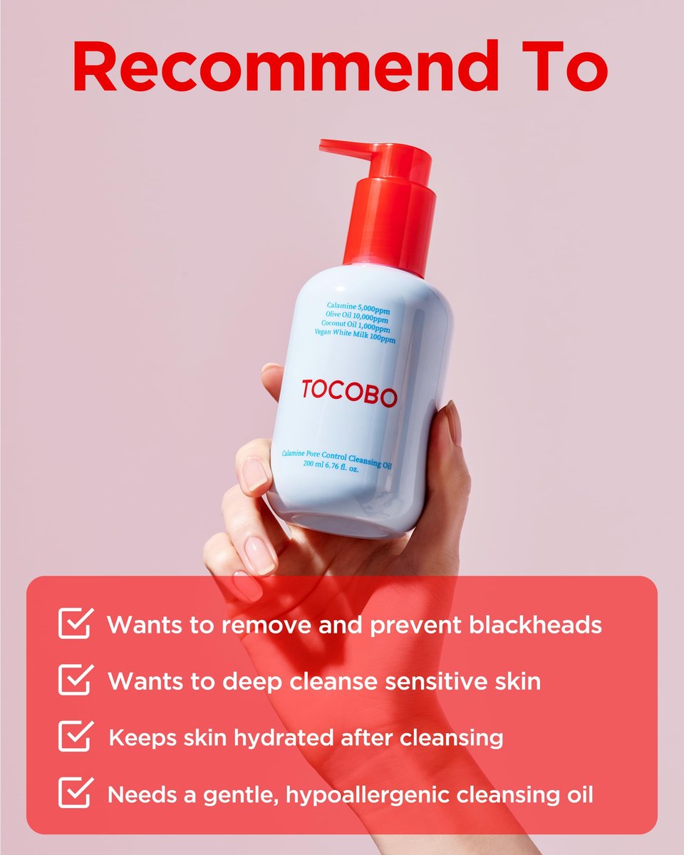 TOCOBO Calamine Pore Control Cleansing Oil – Deep Cleanse Blackheads & Makeup, 200ml Avelisse
