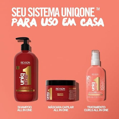Revlon Professional UniqOne Curls Treatment - 10-in-1 Leave-In for Curly Hair, 96H Frizz Control, Deep Nourishment & Repair, Curl Definition, Heat Protection, Vegan, 7.8 fl oz Avelisse