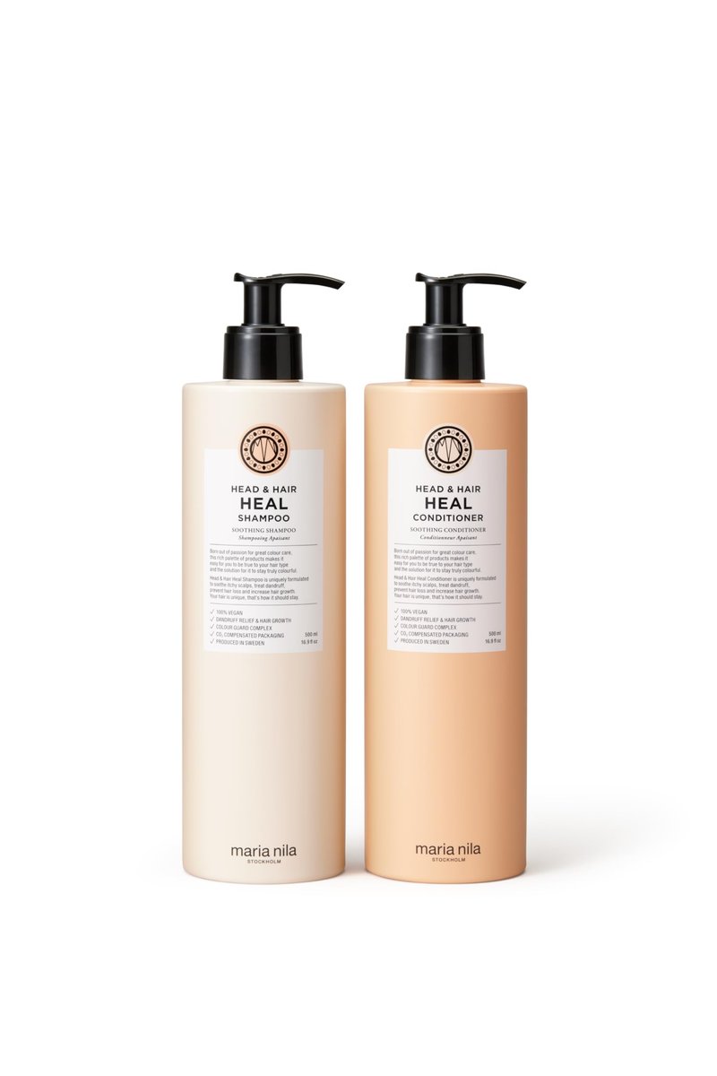 Maria Nila Head & Hair Heal Shampoo & Conditioner Set – Soothing Aloe Vera for Dry & Itchy Scalps, 100% Vegan & Sulfate/Paraben Free (2 x 16.9 Fl Oz) Avelisse
