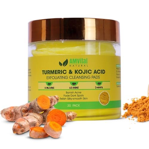 AMVital Turmeric Kojic Acid Cleansing Pads – Nourishing Single-Use Face Pads for Brightening & Exfoliating - görsel 2