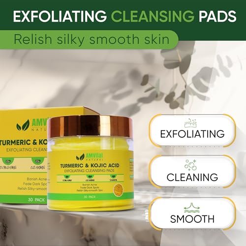 AMVital Turmeric Kojic Acid Cleansing Pads – Nourishing Single-Use Face Pads for Brightening & Exfoliating - görsel 6