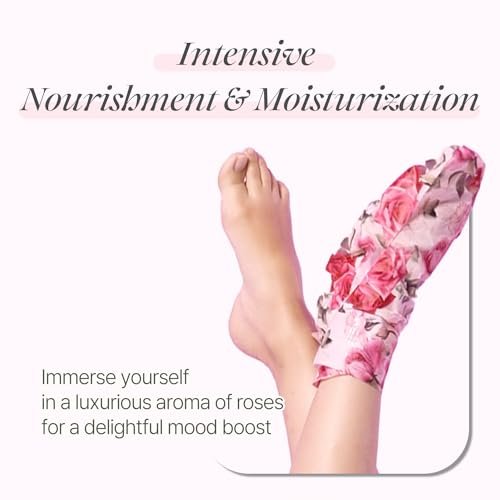 Koelf Rose Petal Satin Foot Mask (5 Pairs) – Korean Intensive Nourishing Socks for Smooth, Soft Feet - görsel 4
