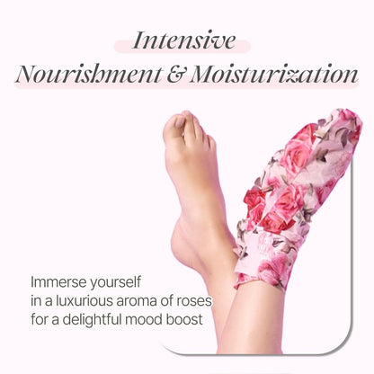 Koelf Rose Petal Satin Foot Mask (5 Pairs) – Korean Intensive Nourishing Socks for Smooth, Soft Feet