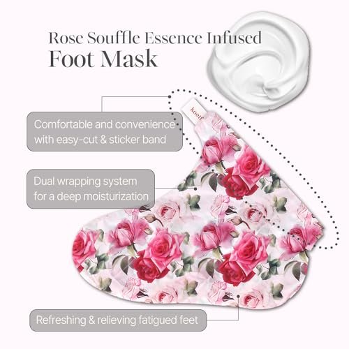 Koelf Rose Petal Satin Foot Mask (5 Pairs) – Korean Intensive Nourishing Socks for Smooth, Soft Feet - görsel 10