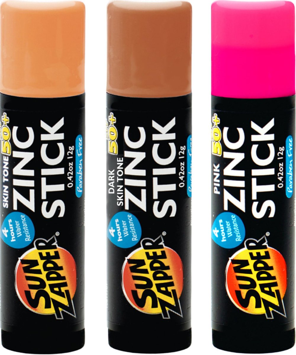 Sun Zapper Zinc Sunscreen Stick Beauty 3-Pack SPF 50+ (Light, Dark, Pink) – Tinted Mineral Sunscreen for Face, Makeup SPF Blush Stick, Water Resistant, Travel Size 12g (0.42 oz) Each, Australian Made Avelisse