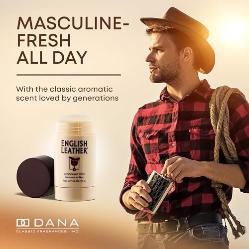 English Leather Deodorant for Men - Classic & Masculine with Long Lasting Citrus, Aromatic & Woody Scent (2.6 Oz / 75 g) Avelisse