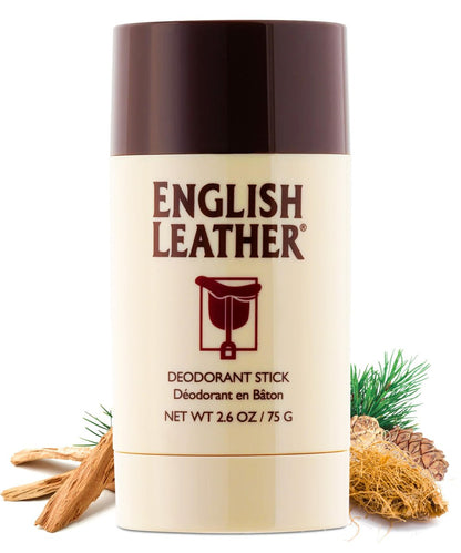 English Leather Deodorant for Men - Classic & Masculine with Long Lasting Citrus, Aromatic & Woody Scent (2.6 Oz / 75 g) Avelisse