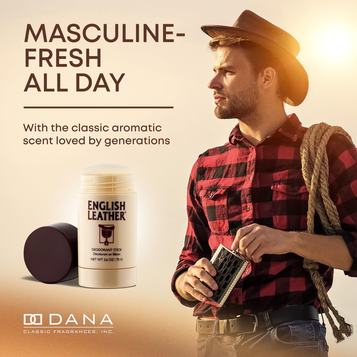 English Leather Deodorant for Men - Classic & Masculine with Long Lasting Citrus, Aromatic & Woody Scent (2.6 Oz / 75 g) Avelisse