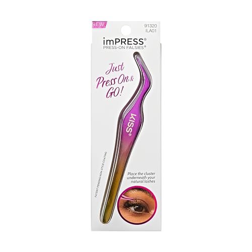 imPRESS Kiss Impress Press-On Falsies No-Glue False Eyelash Clusters Precision Applicator – Non-Stick, Ergonomic, Easy to Use (1 Piece, Black) - görsel 2