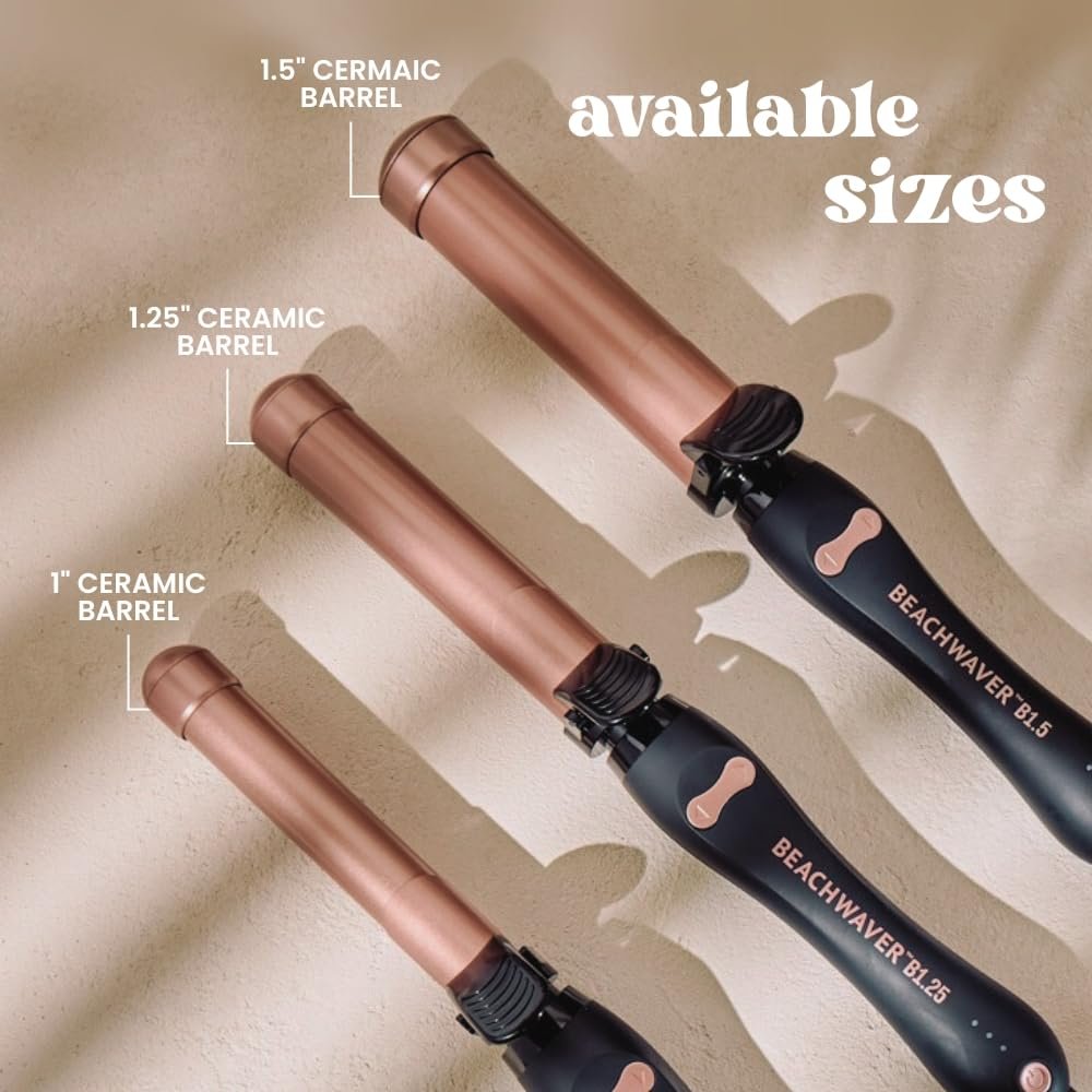 The Beachwaver Co. B1.25 Rotating Curling Iron - Midnight Rose | 1 1/4-Inch Automatic Ceramic Curling Iron for Medium-to-Long Hair | Dual Voltage, Auto-Shut Off, Travel-Friendly Avelisse