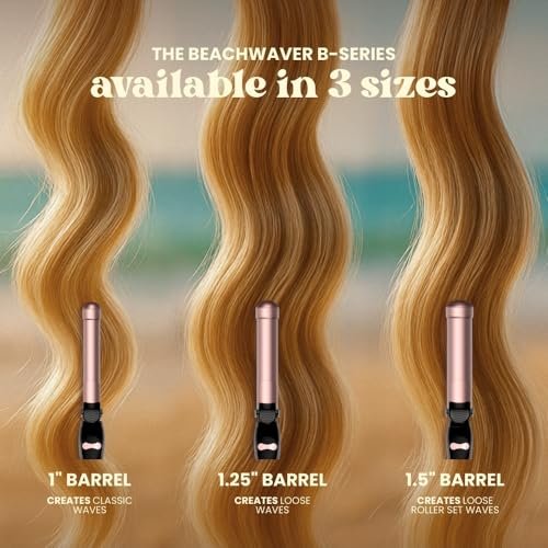 The Beachwaver Co. B1.25 Rotating Curling Iron - Midnight Rose | 1 1/4-Inch Automatic Ceramic Curling Iron for Medium-to-Long Hair | Dual Voltage, Auto-Shut Off, Travel-Friendly Avelisse
