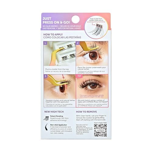 imPRESS Kiss Impress Press-On Falsies No-Glue False Eyelash Clusters Precision Applicator – Non-Stick, Ergonomic, Easy to Use (1 Piece, Black) - görsel 7