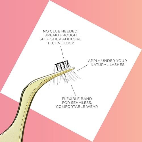 imPRESS Kiss Impress Falsies Press On Self Adhesive Eyelashes - Natural Volume, 10mm-12mm, Black, No Glue Needed, Invisible Band, 12 Lash Clusters - Classy - görsel 6