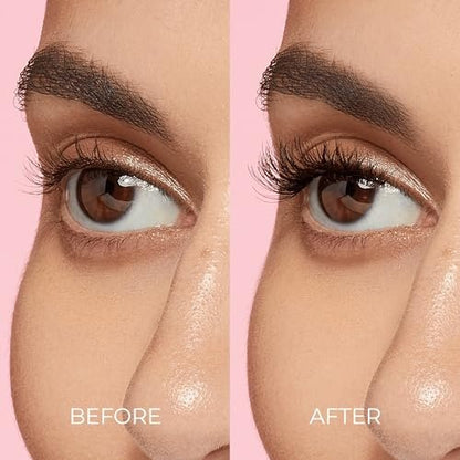 imPRESS Kiss Impress Falsies Press On Self Adhesive Eyelashes - Natural Volume, 10mm-12mm, Black, No Glue Needed, Invisible Band, 12 Lash Clusters - Classy