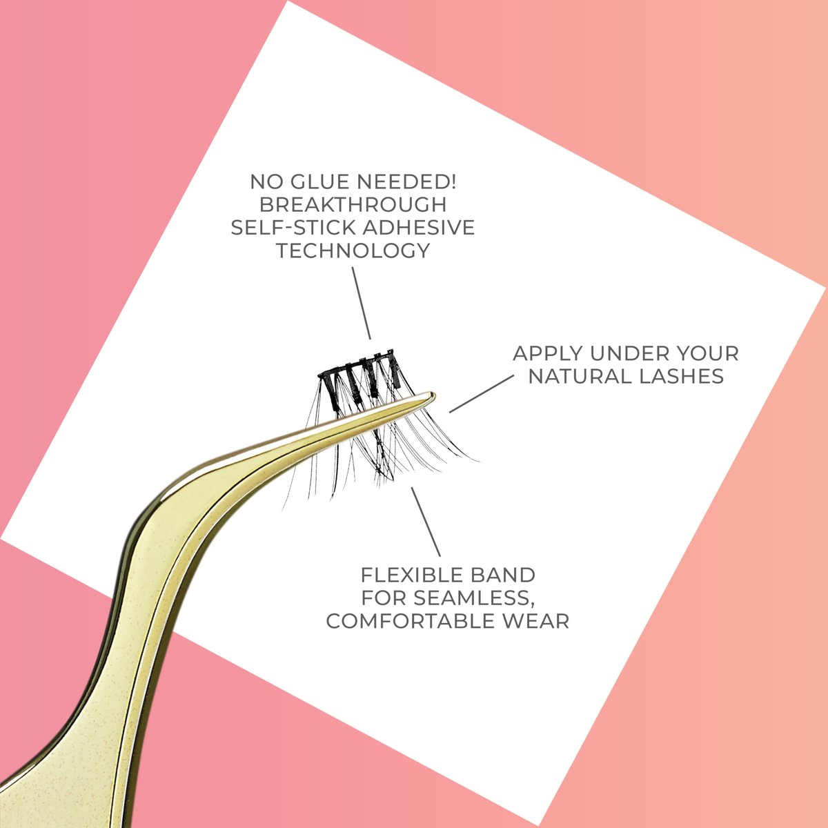 imPRESS Kiss Impress Falsies Press On Self Adhesive Eyelashes - Natural Volume, 10mm-12mm, Black, No Glue Needed, Invisible Band, 12 Lash Clusters - Classy - görsel 5