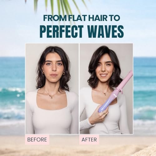 The Beachwaver Co. B1.25 Rotating Curling Iron - Pink Sunset - 1 1/4-Inch Automatic Ceramic Curler for Medium-to-Long Hair Avelisse