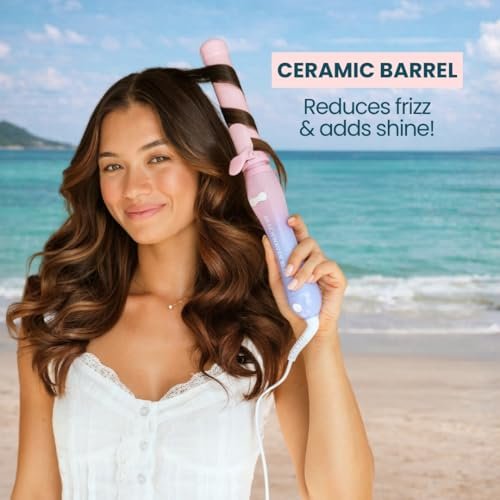The Beachwaver Co. B1.25 Rotating Curling Iron - Pink Sunset - 1 1/4-Inch Automatic Ceramic Curler for Medium-to-Long Hair Avelisse