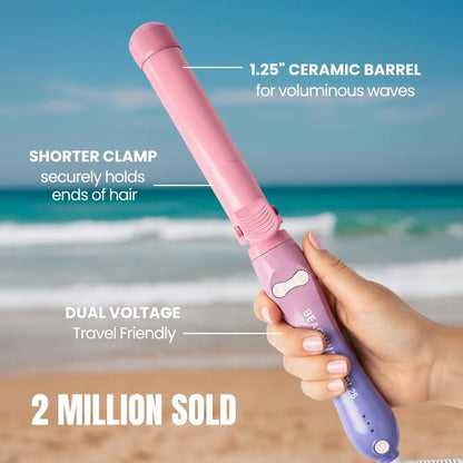The Beachwaver Co. B1.25 Rotating Curling Iron - Pink Sunset - 1 1/4-Inch Automatic Ceramic Curler for Medium-to-Long Hair Avelisse