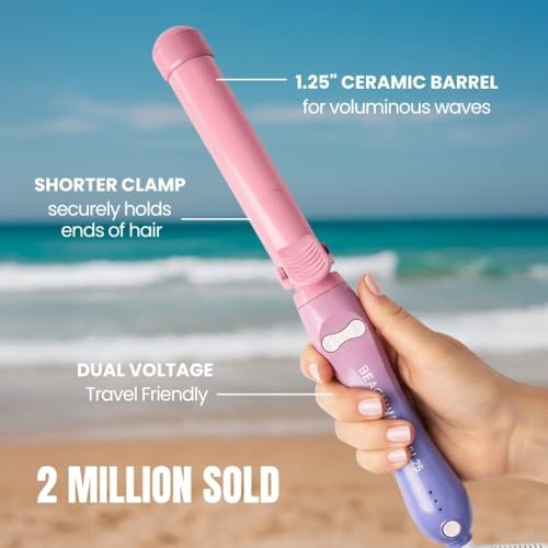 The Beachwaver Co. B1.25 Rotating Curling Iron - Pink Sunset - 1 1/4-Inch Automatic Ceramic Curler for Medium-to-Long Hair Avelisse