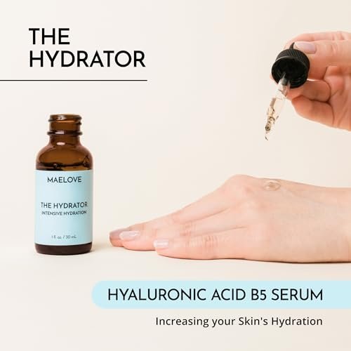 MAELOVE Hydrator Hyaluronic Acid B5 Serum with Resveratrol – Dewy Glow, Fill Fine Lines, Lightweight, 1 fl oz Avelisse