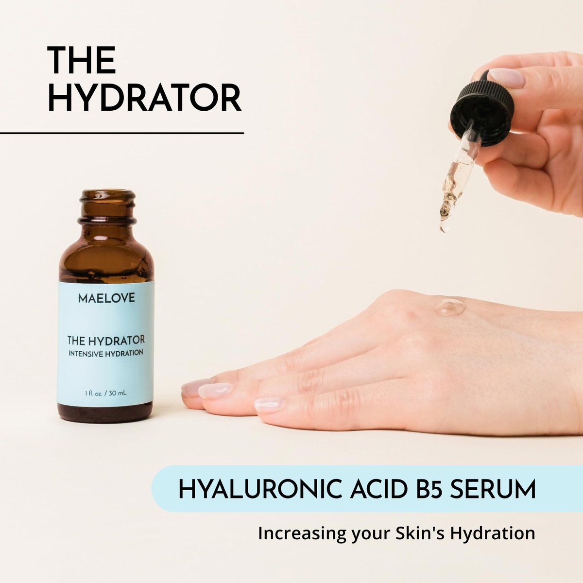 MAELOVE Hydrator Hyaluronic Acid B5 Serum with Resveratrol – Dewy Glow, Fill Fine Lines, Lightweight, 1 fl oz Avelisse