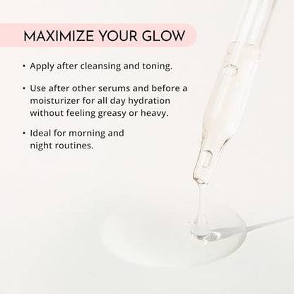 MAELOVE Hydrator Hyaluronic Acid B5 Serum with Resveratrol – Dewy Glow, Fill Fine Lines, Lightweight, 1 fl oz Avelisse