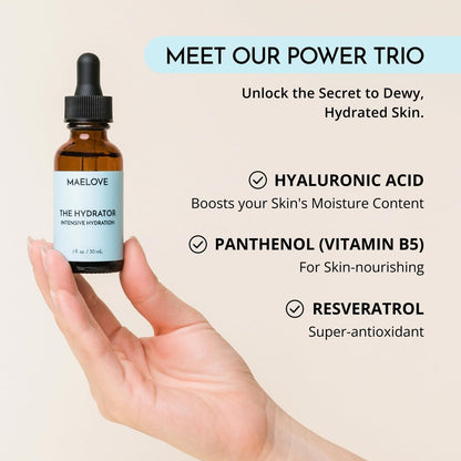 MAELOVE Hydrator Hyaluronic Acid B5 Serum with Resveratrol – Dewy Glow, Fill Fine Lines, Lightweight, 1 fl oz Avelisse