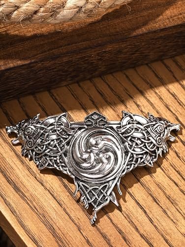 HAQUIL Double Wolf Hair Clip – Vintage Viking Norse Celtic Barrettes for Women - görsel 10