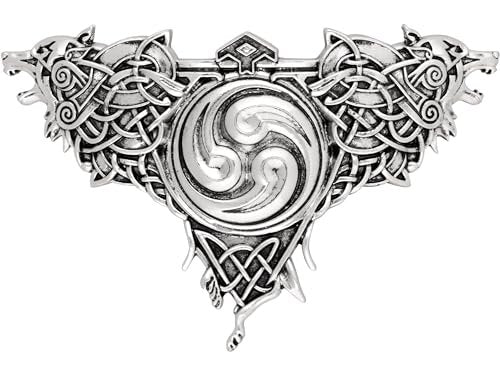 HAQUIL Double Wolf Hair Clip – Vintage Viking Norse Celtic Barrettes for Women - görsel 2