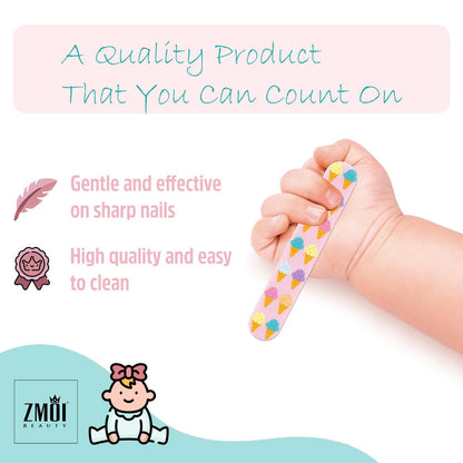 ZMOI Baby Nail File - Colorful Mini Emery Board for Gentle Baby & Toddler Nail Care