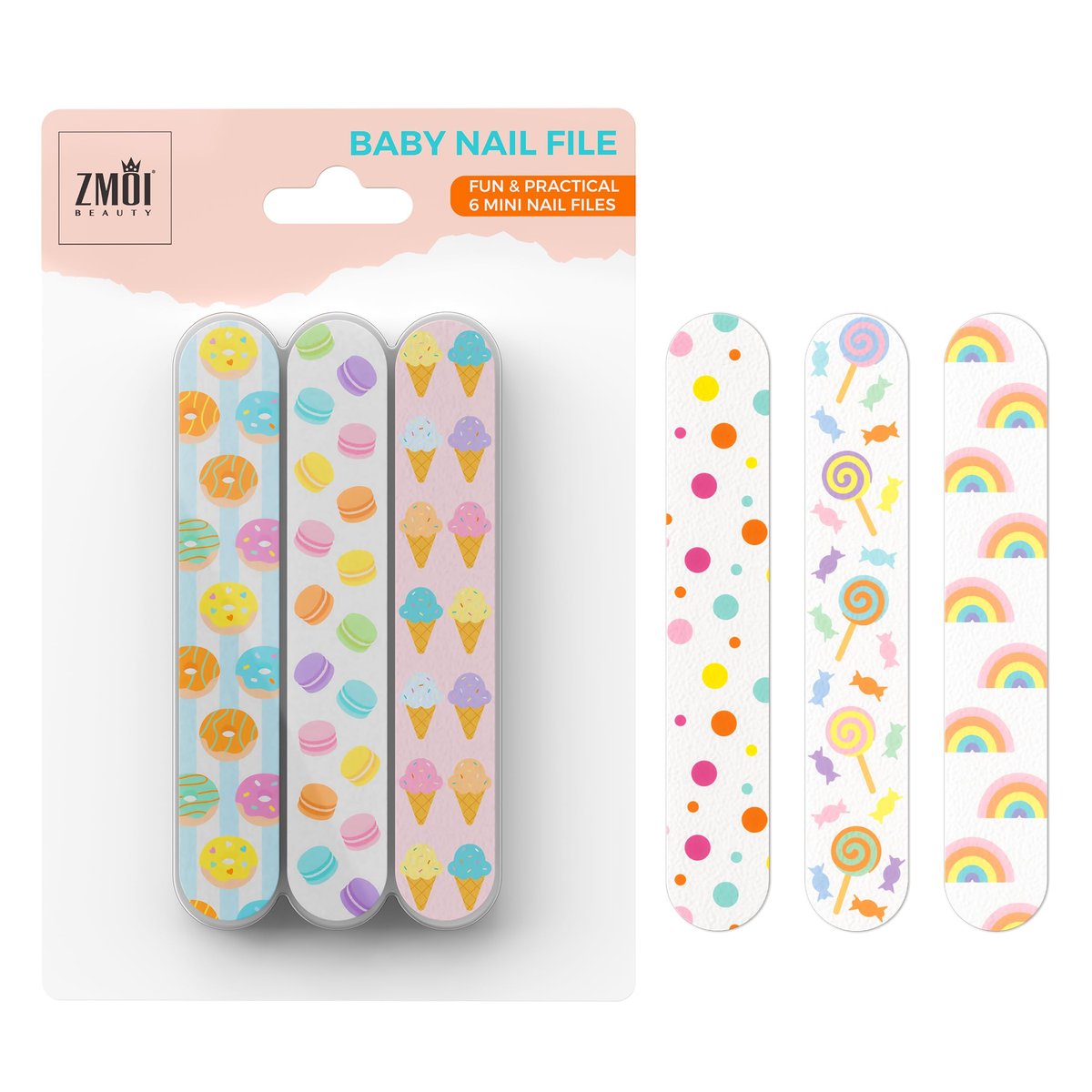 ZMOI Baby Nail File - Colorful Mini Emery Board for Gentle Baby & Toddler Nail Care - görsel 2