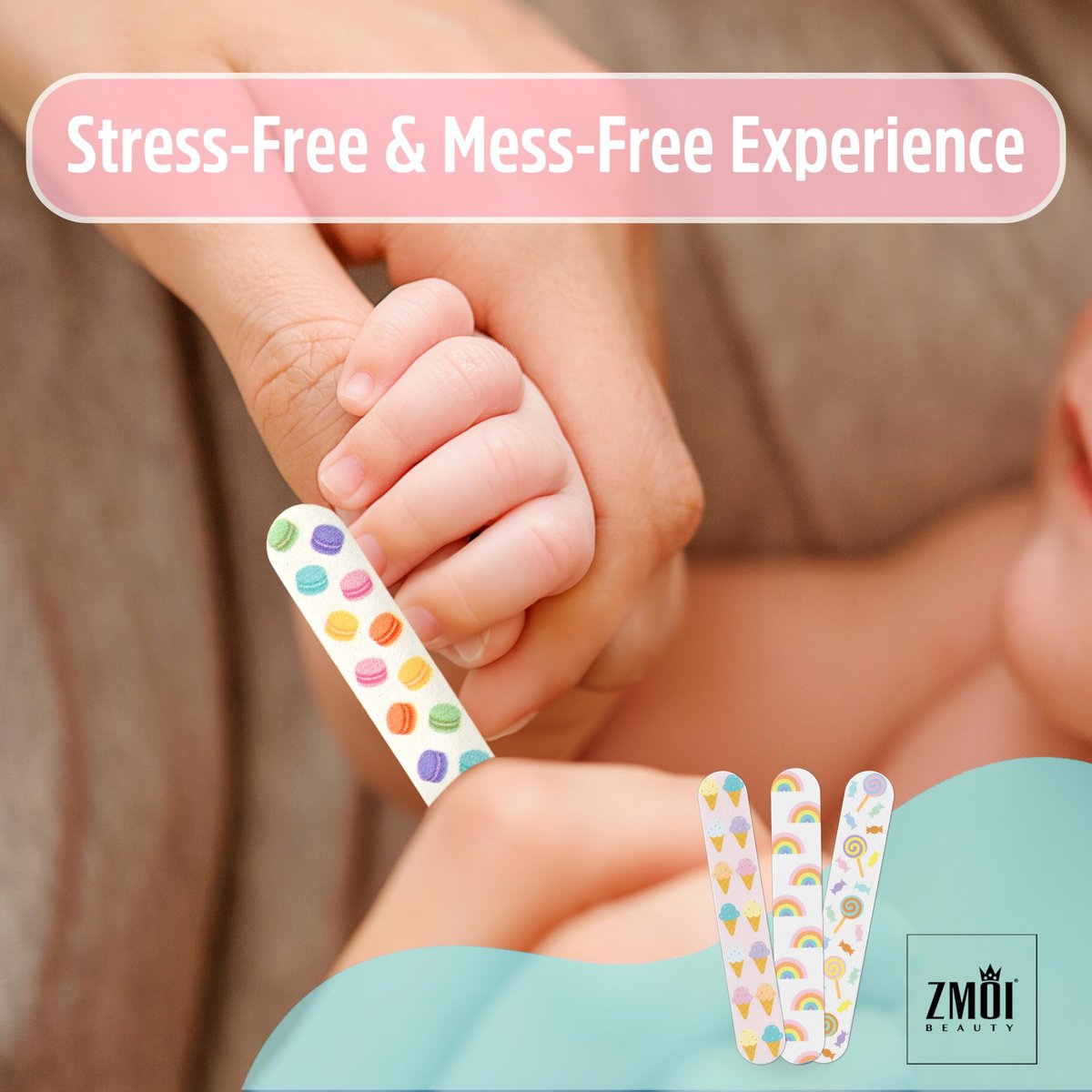 ZMOI Baby Nail File - Colorful Mini Emery Board for Gentle Baby & Toddler Nail Care - görsel 4