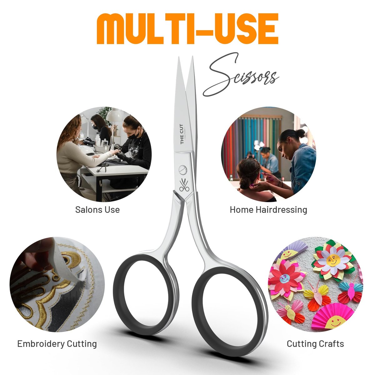 The Cut Factory Precision Facial Hair Scissor – Premium Stainless Steel Grooming Tool for Eyebrows, Mustache & Beard - görsel 15