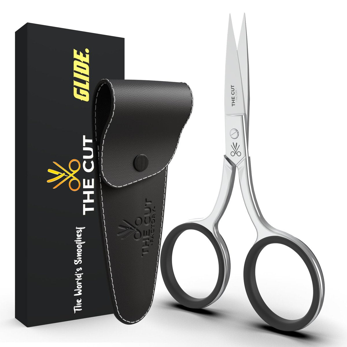 The Cut Factory Precision Facial Hair Scissor – Premium Stainless Steel Grooming Tool for Eyebrows, Mustache & Beard - görsel 1