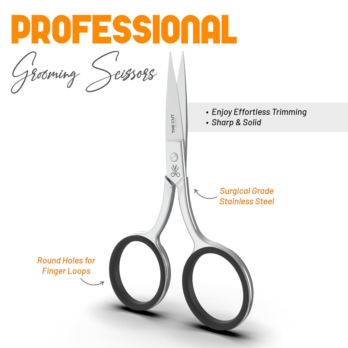 The Cut Factory Precision Facial Hair Scissor – Premium Stainless Steel Grooming Tool for Eyebrows, Mustache & Beard - görsel 17