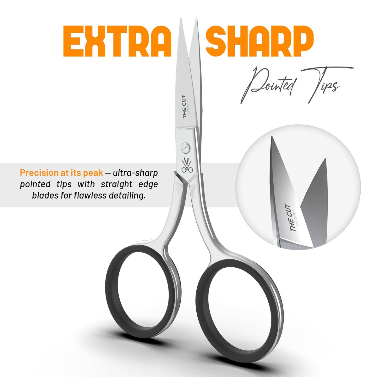 The Cut Factory Precision Facial Hair Scissor – Premium Stainless Steel Grooming Tool for Eyebrows, Mustache & Beard - görsel 11
