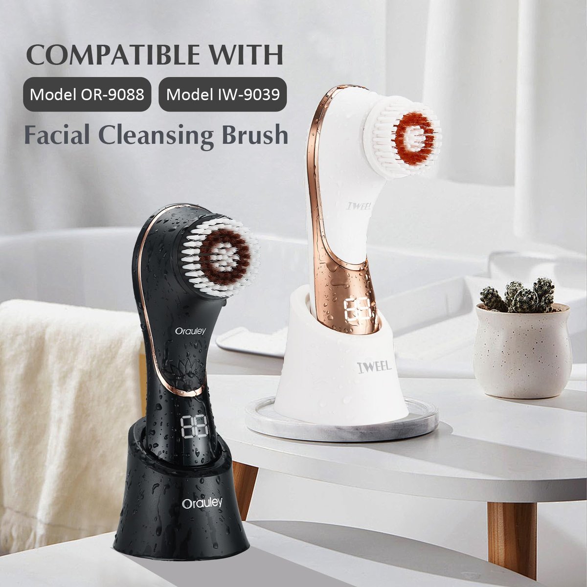 Orauley USB Charging Cable for Facial Cleansing Brushes - Durable Metal Cord Replacement for OR-9088-Black & IW-9039-Rose Gold - görsel 2