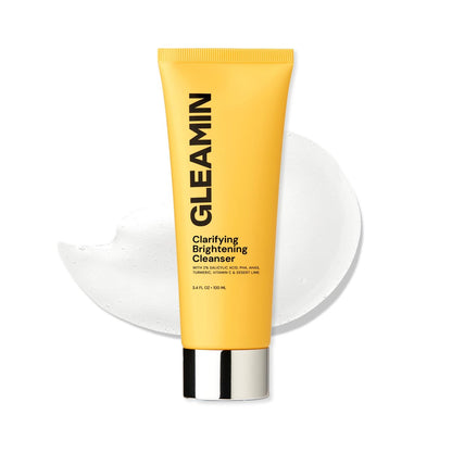 Gleamin Clarifying Brightening Cleanser - 2% Salicylic Acid with Vitamin C, PHA & AHA, Fragrance Free Face Wash for All Skin Types, 3.4 fl oz Avelisse